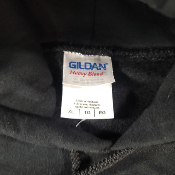 Gildan Casual Pullover Long Sleeve Outdoor Hoodie Mens Size Extra Large XL Black - Picture 3 of 11